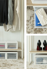 IRIS Doorzichtige Plastic Opberglade, stapelbaar, Wit, 7L, Set van 3, MSD-1