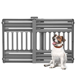 IRIS Hondenveiligheidshek, L61 x H64cm, uitschuifbaar tot 1 m, bevestiging zonder boren, PBR-600, plastic, wit