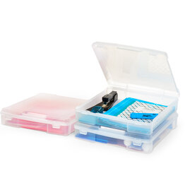 IRIS Plastic Leisure Storage Boxes met clip, 10L, Set van 3 doorzichtige, SBC-350E