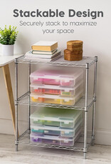 IRIS Plastic Leisure Storage Boxes met clip, 10L, Set van 3 doorzichtige, SBC-350E