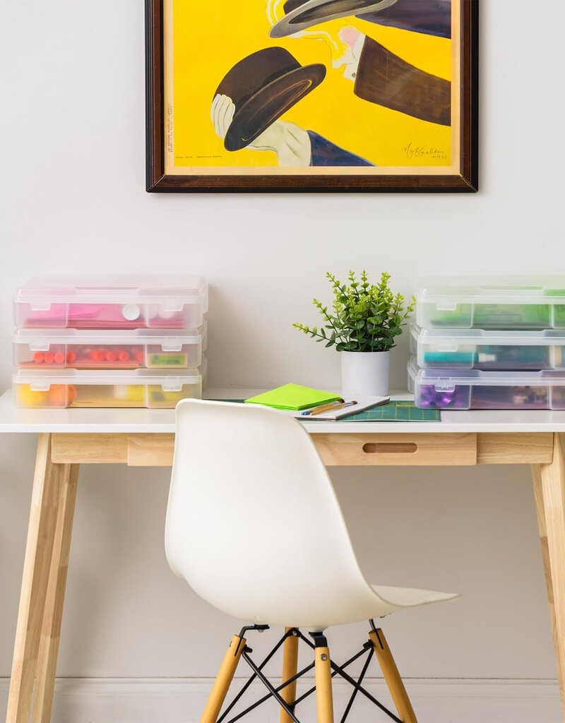 IRIS Plastic Leisure Storage Boxes met clip, 10L, Set van 3 doorzichtige, SBC-350E