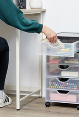 IRIS opslagtoren met plastic wielen, 5 kleine lades, zwart, DDDC-350