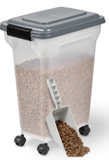 IRIS 20L brokjes voor 7,5 kg, luchtdicht, schop, inclusief wielen, voor honden en katten, ATS-M, grijs