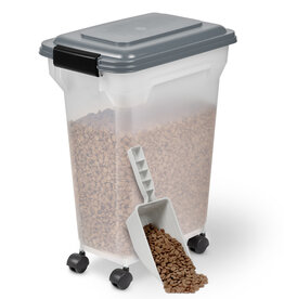 IRIS 20L kibble for 7.5 kg, airtight, shovel, including wheels, for dogs and cats, ATS-M, gray