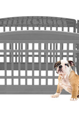 IRIS Binnenspeelren voor honden, Buiten met 6 panelen en afsluitbare deur, H60cm, Grijs, voor honden, Puppy, CI-606E