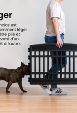 IRIS Binnenspeelren voor honden, Buiten met 6 panelen en afsluitbare deur, H60cm, Grijs, voor honden, Puppy, CI-606E