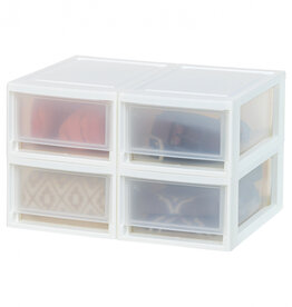IRIS Opberglade, Plastic Bureau Opslagtoren, Set van 4, MSD-1, Wit