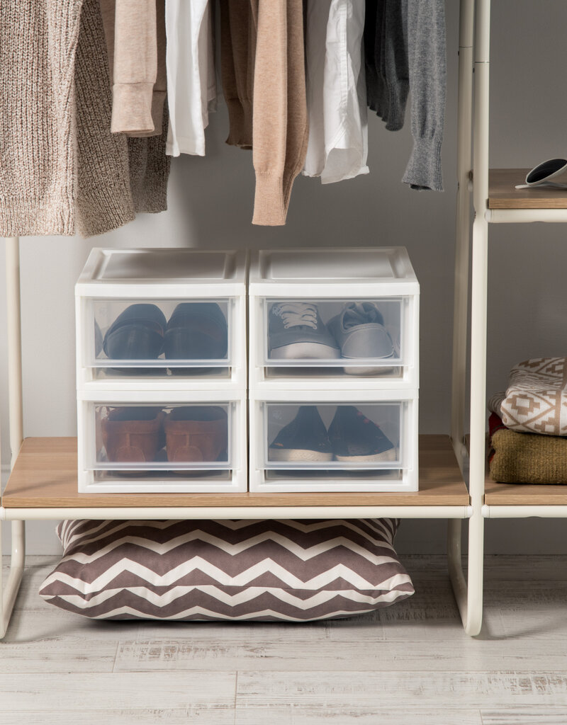 IRIS Opberglade, Plastic Bureau Opslagtoren, Set van 4, MSD-1, Wit