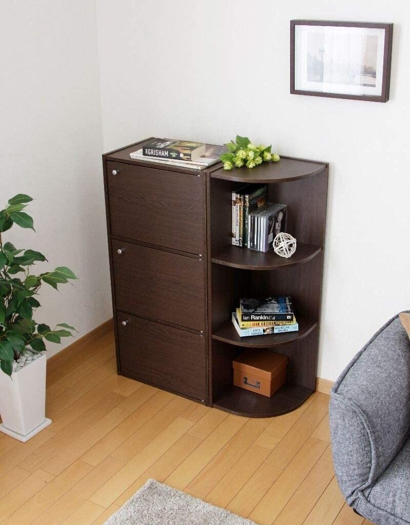 IRIS planken, boekenkast, occasionele meubels, hoekkast, CX-3C, bruin, W29 x D28,8 x H88,1 cm