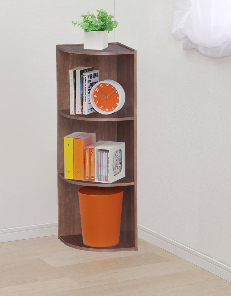 IRIS #FS]3-Tier Corner Shelf CX-3C Br