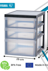 IRIS A4 plastic opslagtoren op wielen, 3 mixlades, zwart, DC-221