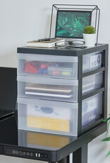 IRIS A4 plastic opslagtoren op wielen, 3 mixlades, zwart, DC-221