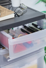 IRIS A4 plastic opslagtoren op wielen, 3 mixlades, zwart, DC-221