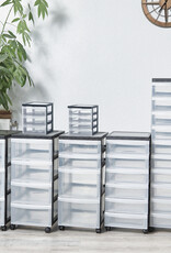 IRIS A4 plastic opslagtoren op wielen, 3 mixlades, zwart, DC-221