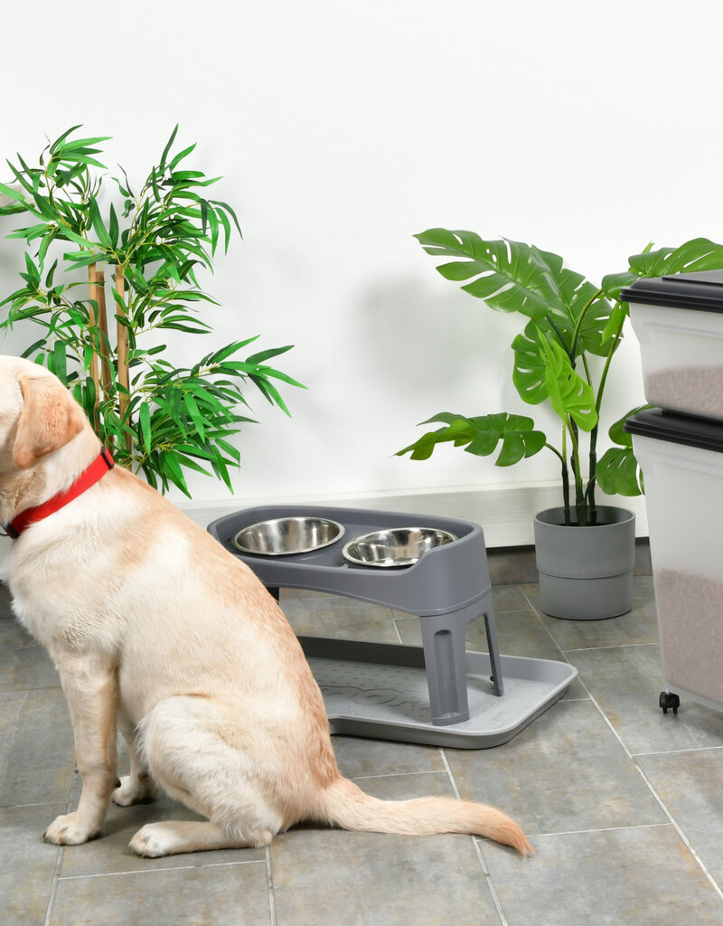 IRIS 2 blikjes brokjes 20 en 45L voor 7,5 en 15 kg, Luchtdicht, met Shovel and Wheels, voor honden en katten, ATS-C, Zwart