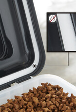 IRIS 2 blikjes brokjes 20 en 45L voor 7,5 en 15 kg, Luchtdicht, met Shovel and Wheels, voor honden en katten, ATS-C, Zwart