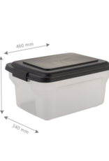 IRIS 2 blikjes brokjes 20 en 45L voor 7,5 en 15 kg, Luchtdicht, met Shovel and Wheels, voor honden en katten, ATS-C, Zwart