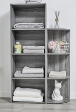 IRIS Planken, Boekenkast, Occasionele Meubels, CX-4 - Grijs Eikenhout, W29 x D41,4 x H116,6 cm