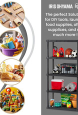 IRIS plastic opbergplank, stevig, zwart, 30 kg lading per niveau, makkelijk in elkaar te zetten, garageplank, PRS-L5