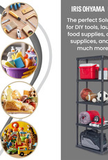 IRIS plastic opslagplank, stevig, zwart, 25 kg lading per niveau, makkelijk in elkaar te zetten, garageplank, PRS-M5