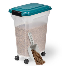 IRIS 20L kibble for 7.5 kg, airtight, shovel, wheels included, for dogs and cats, ATS-M, Duck Blue