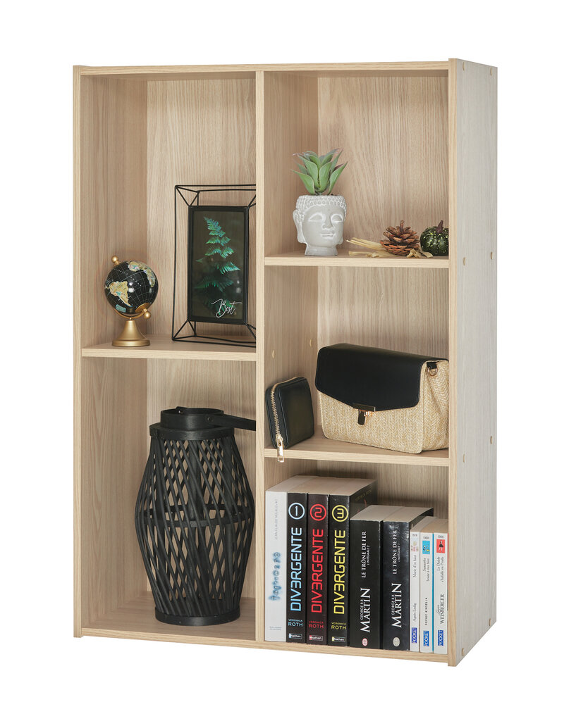 IRIS boekenkast, 5-vak plank, boekenstandaard, CX-23C, lichtbruin, W29 x D60 x H87,9 cm
