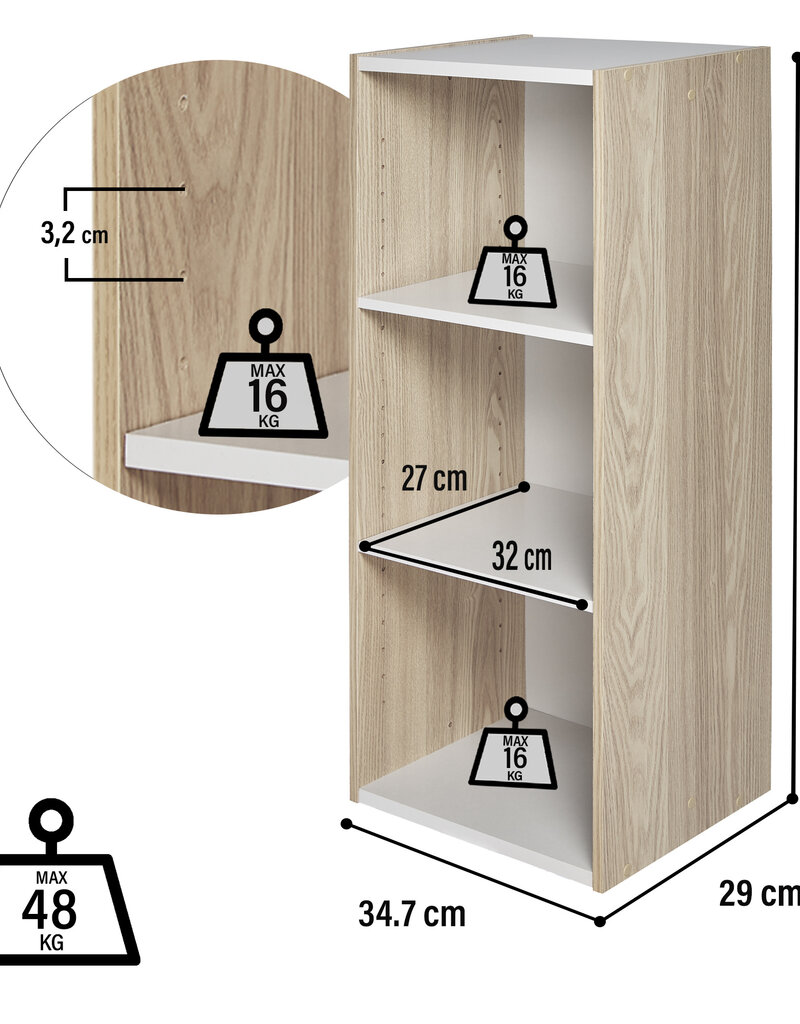 IRIS #FS]Space Saving Shelf UB-9035 L.Br/W