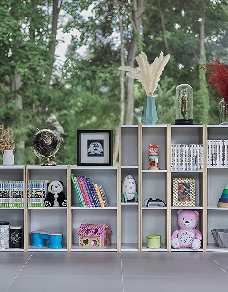 IRIS Opbergkast, boekenkast/ 3 modulaire planken, UB-9035, Lichtbruin, W29 x D34,7 x H88,2 cm