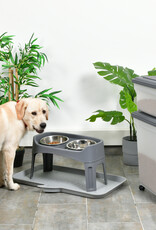 IRIS 2 blikken brokjes 20 en 45L voor 7,5 en 15 kg, luchtdicht, met schop en wielen, voor honden en katten, ATS-C, Grey