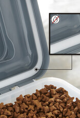 IRIS 2 blikken brokjes 20 en 45L voor 7,5 en 15 kg, luchtdicht, met schop en wielen, voor honden en katten, ATS-C, Grey