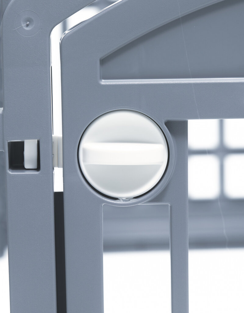 IRIS Binnen-speelren voor honden, Buiten met 8 panelen en afsluitbare deur, H80cm, grijs, plastic, CI-908E