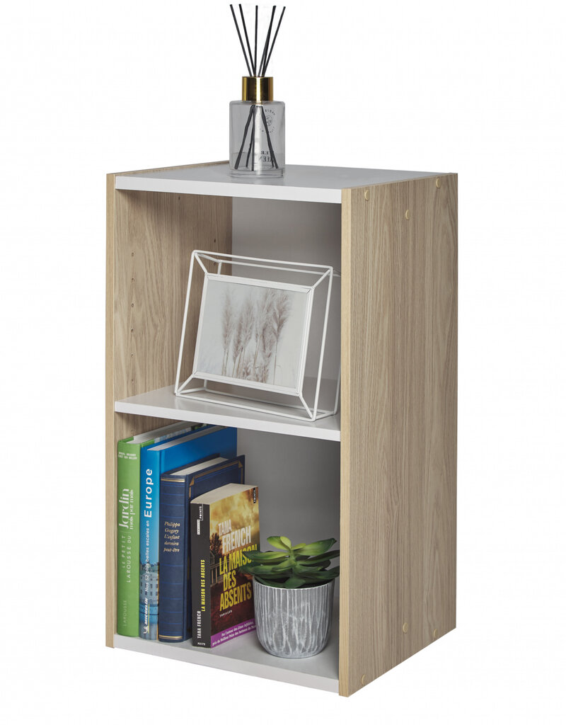 IRIS Opbergkast, boekenkast/ 2 modulaire planken, UB-6035, Lichtbruin, W29 x D34,7 x H59,4 cm