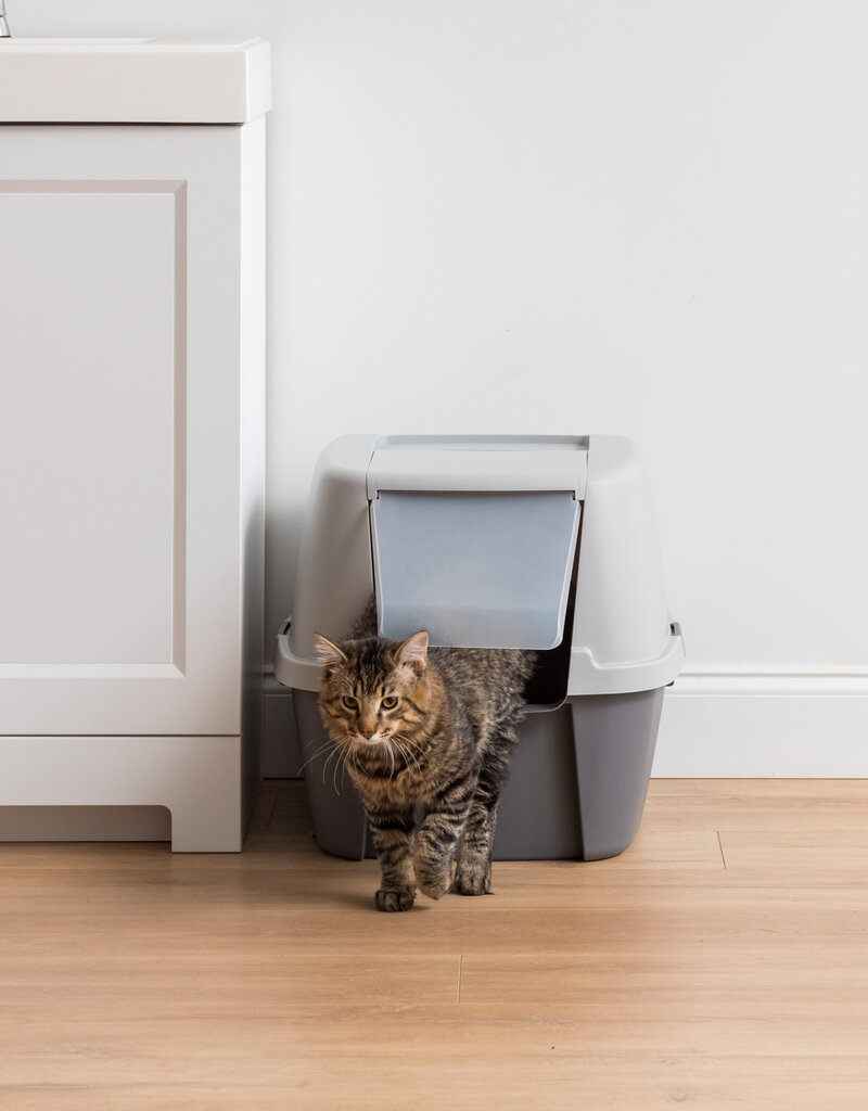 IRIS Kattentoilethuis met Schep XXL, Grey, CLH-17J