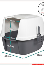 IRIS Kattentoilethuis met Schep XXL, Grey, CLH-17J