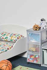 IRIS A4 plastic opslagtoren op Wielen, 3 grote lades, grijs, DC-303