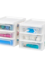 IRIS B6 Plastic Opslagtoren, 3 lades, Set van 2, Wit, CDD-XS3