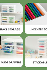 IRIS B6 Plastic Opslagtoren, 3 lades, Set van 2, Wit, CDD-XS3