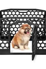 IRIS binnen- en buitenspeelren voor honden, 4 panelen, bijtbestendig, H58cm, zwart, plastic, CI-584HC