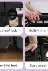 IRIS binnen- en buitenspeelren voor honden, 4 panelen, bijtbestendig, H58cm, zwart, plastic, CI-584HC