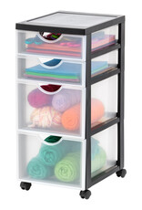 IRIS opslagtoren, plastic organizer, 4 mixlades, zwart, DDDC-322