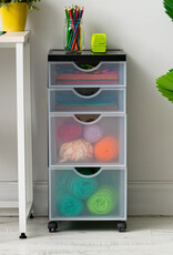 IRIS opslagtoren, plastic organizer, 4 mixlades, zwart, DDDC-322