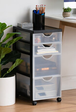 IRIS opslagtoren, plastic organizer, 4 mixlades, zwart, DDDC-322