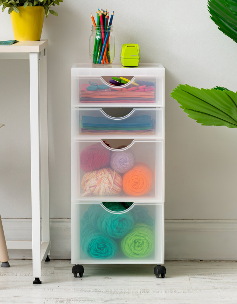 IRIS opslagtoren, plastic organizer, 4 mixlades, wit, DDDC-322