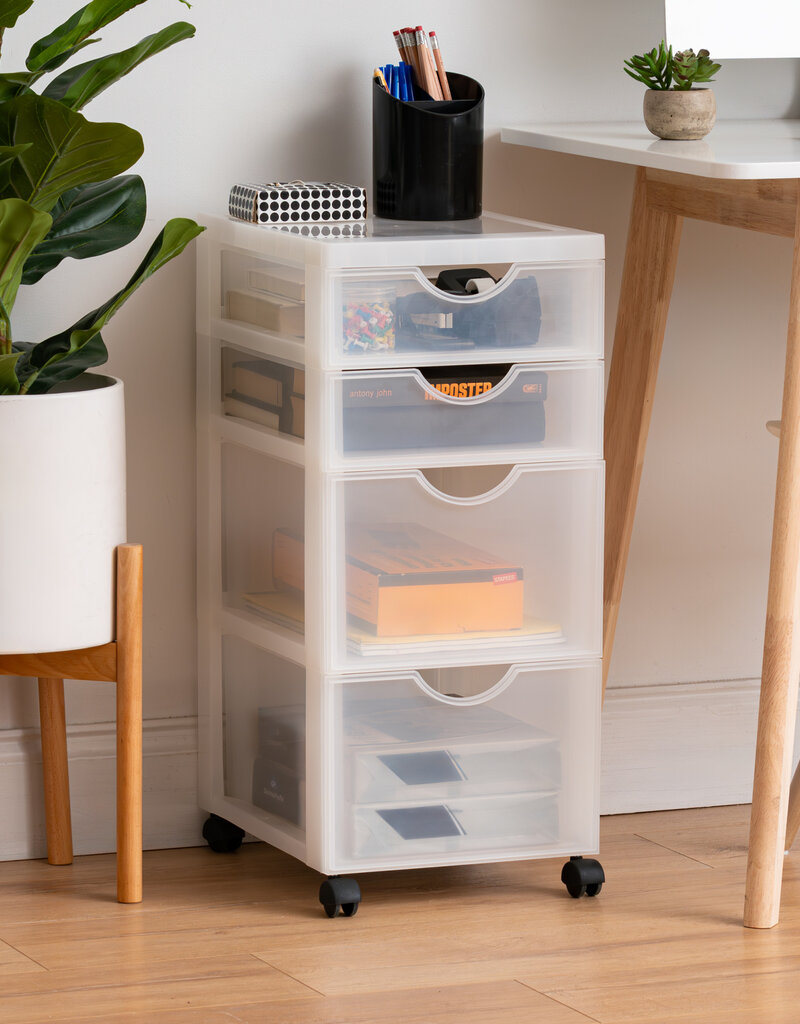 IRIS opslagtoren, plastic organizer, 4 mixlades, wit, DDDC-322