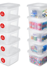 IRIS Kleine Multifunctionele Opbergdoos, 2L, Set van 10, Doorzichtig, MCB-2