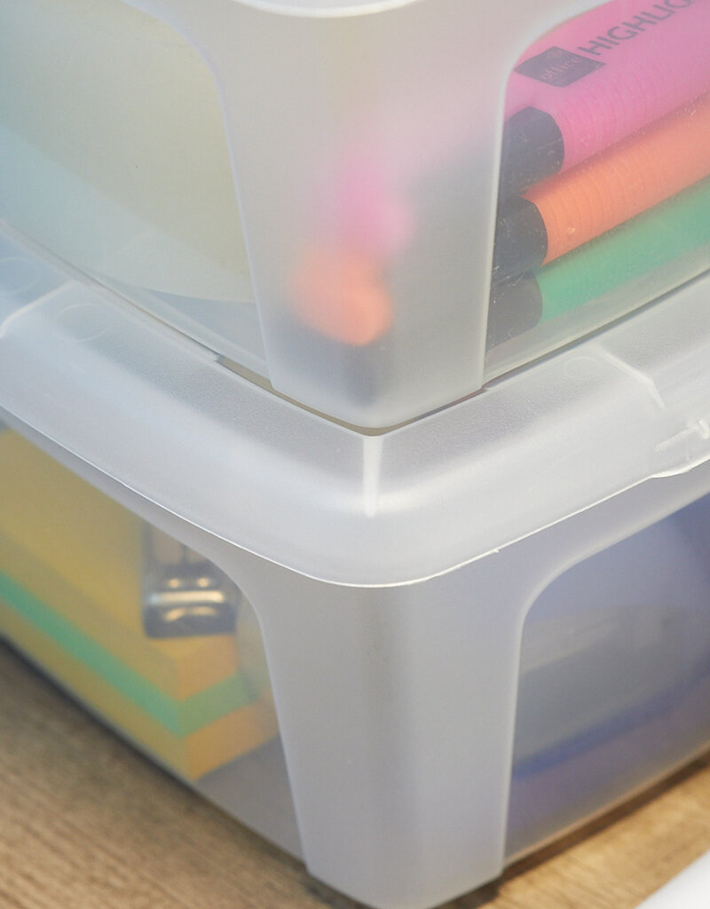 IRIS Kleine Multifunctionele Opbergdoos, 2L, Set van 10, Doorzichtig, MCB-2