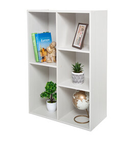IRIS boekenkast, 5-vak plank, boekenkast, CX-23C, wit eikenhout, W29 x D60 x H87,9 cm