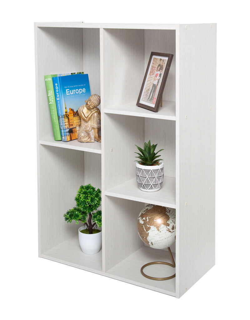 IRIS boekenkast, 5-vak plank, boekenkast, CX-23C, wit eikenhout, W29 x D60 x H87,9 cm