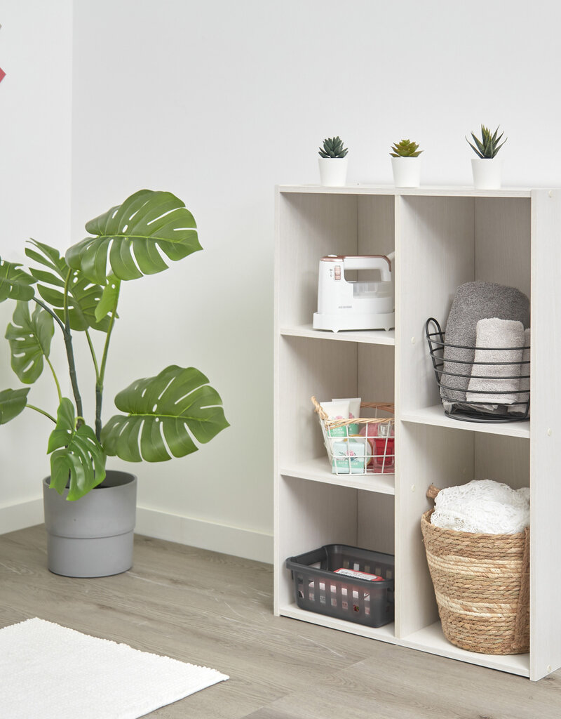 IRIS boekenkast, 5-vak plank, boekenkast, CX-23C, wit eikenhout, W29 x D60 x H87,9 cm