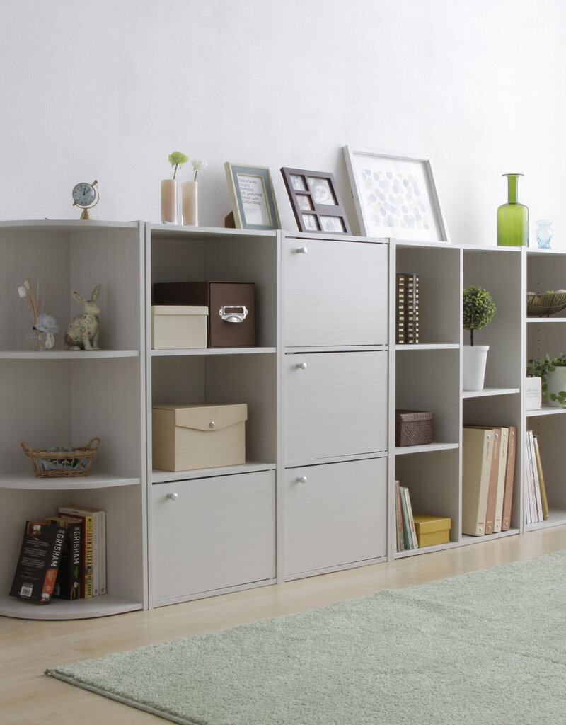 IRIS boekenkast, 5-vak plank, boekenkast, CX-23C, wit eikenhout, W29 x D60 x H87,9 cm